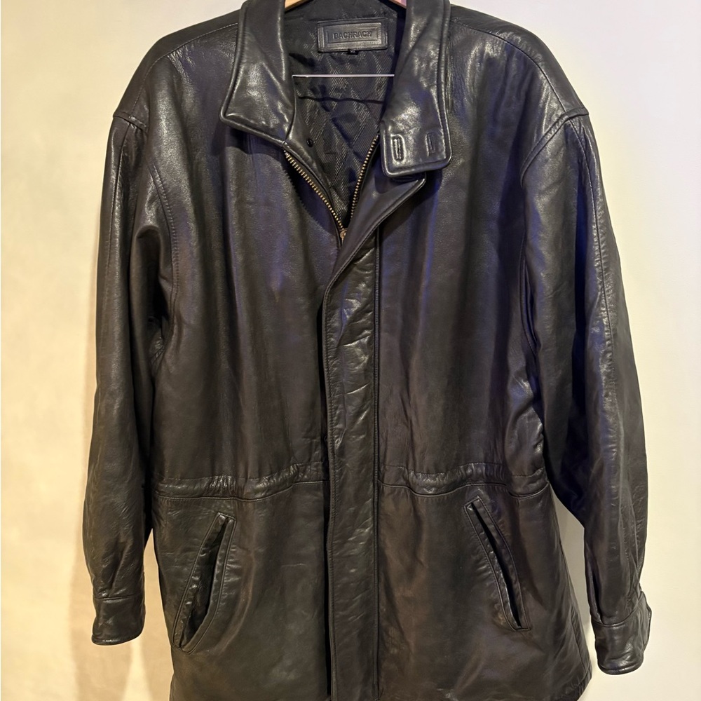 Bachrach Men's Black lamb Leather Jacket